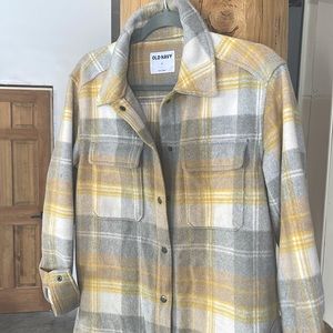 Barely Worn - Old Navy - Mustard + Grey Plaid - Shacket